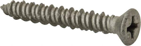 Elco - 1/4" Diam, 1-3/4" OAL, Phillips Drive, Concrete Screw & Masonry Fastener - Stainless Steel, StalGard Silver Finish, Includes #2 Drill Bit - Apex Tool & Supply