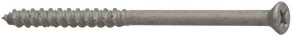 Elco - 1/4" Diam, 2-1/4" OAL, Phillips Drive, Concrete Screw & Masonry Fastener - Stainless Steel, StalGard Silver Finish, Includes #2 Drill Bit - Apex Tool & Supply