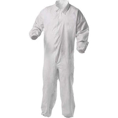 KleenGuard - Size 2XL Film Laminate General Purpose Coveralls - White, Zipper Closure, Elastic Cuffs, Elastic Ankles, Serged Seams - Apex Tool & Supply