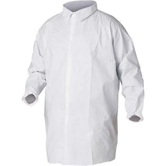 KleenGuard - Size 2XL White Lab Coat without Pockets - Microporous Film Laminate, Snap Front, Elastic Cuffs - Apex Tool & Supply