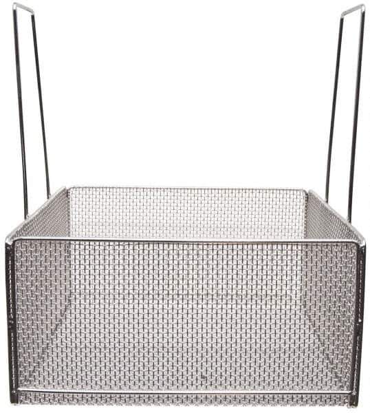 Marlin Steel Wire Products - 18" Deep, Square Stainless Steel Mesh Basket - 1/4" Perforation, 18" Wide x 9" High - Apex Tool & Supply