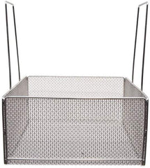 Marlin Steel Wire Products - 18" Deep, Square Stainless Steel Mesh Basket - 1/4" Perforation, 18" Wide x 9" High - Apex Tool & Supply