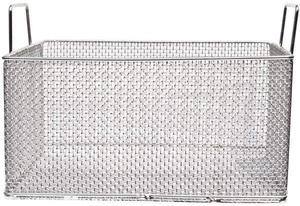 Marlin Steel Wire Products - 12" Deep, Rectangular Stainless Steel Mesh Basket - 1/4" Perforation, 18" Wide x 9" High - Apex Tool & Supply