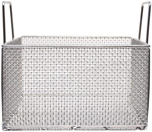 Marlin Steel Wire Products - 14" Deep, Square Stainless Steel Mesh Basket - 1/4" Perforation, 14" Wide x 8" High - Apex Tool & Supply