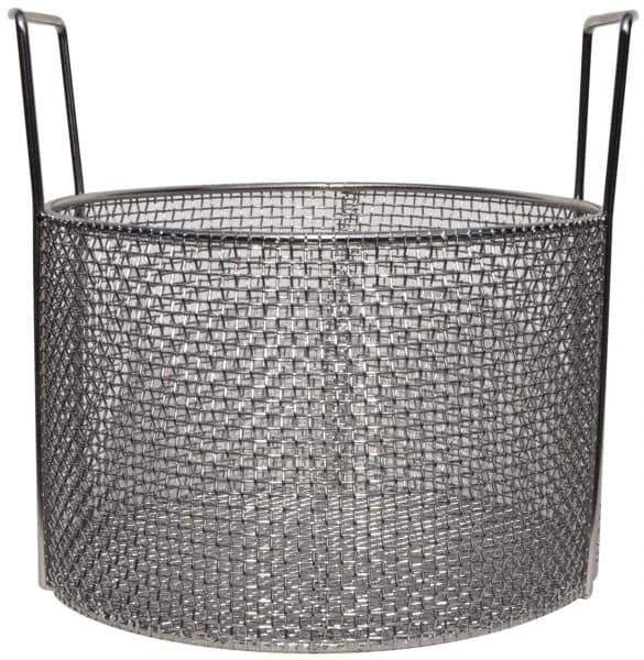 Marlin Steel Wire Products - Round Stainless Steel Mesh Basket - 1/4" Perforation, 12" Wide x 8" High - Apex Tool & Supply