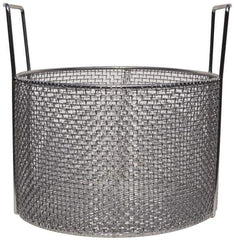 Marlin Steel Wire Products - Round Stainless Steel Mesh Basket - 1/4" Perforation, 12" Wide x 8" High - Apex Tool & Supply