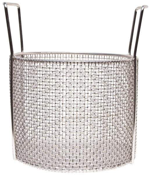 Marlin Steel Wire Products - Round Stainless Steel Mesh Basket - 1/4" Perforation, 10" Wide x 8" High - Apex Tool & Supply