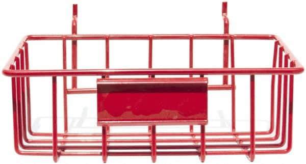 Marlin Steel Wire Products - 4-7/8" Deep, Rectangular Steel Peg Board/Slatwall Basket - 1-3/8" Perforation, 8-3/8" Wide x 3-3/8" High - Apex Tool & Supply