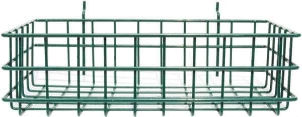 Marlin Steel Wire Products - 8" Deep, Rectangular Steel Peg Board/Slatwall Basket - 1-3/8" Perforation, 14" Wide x 4" High - Apex Tool & Supply