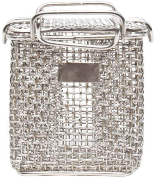 Marlin Steel Wire Products - 3-1/4" Deep, Rectangular Stainless Steel Mesh Basket - 5/32" Perforation, 3-3/8" Wide x 4" High - Apex Tool & Supply