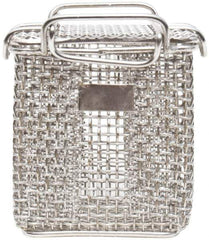 Marlin Steel Wire Products - 3-1/4" Deep, Rectangular Stainless Steel Mesh Basket - 5/32" Perforation, 3-3/8" Wide x 4" High - Apex Tool & Supply
