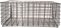 Marlin Steel Wire Products - 21" Deep, Rectangular Steel Wire Basket - 2-3/8" Perforation, 26-1/2" Wide x 11-1/8" High - Apex Tool & Supply