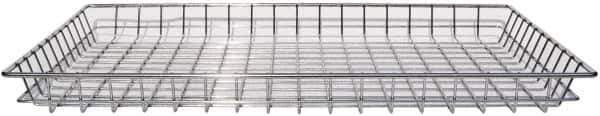 Marlin Steel Wire Products - 18" Deep, Rectangular Steel Wire Basket - 1-3/8" Perforation, 26" Wide x 2" High - Apex Tool & Supply