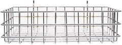 Marlin Steel Wire Products - 8" Deep, Rectangular Steel Peg Board/Slatwall Basket - 1-3/8" Perforation, 14" Wide x 4" High - Apex Tool & Supply