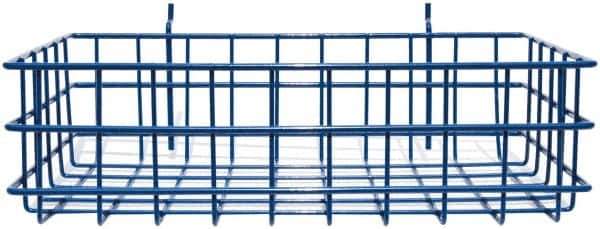 Marlin Steel Wire Products - 8" Deep, Rectangular Steel Peg Board/Slatwall Basket - 1-3/8" Perforation, 14" Wide x 4" High - Apex Tool & Supply