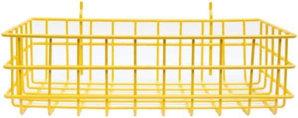 Marlin Steel Wire Products - 8" Deep, Rectangular Steel Peg Board/Slatwall Basket - 1-3/8" Perforation, 14" Wide x 4" High - Apex Tool & Supply