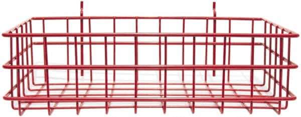Marlin Steel Wire Products - 8" Deep, Rectangular Steel Peg Board/Slatwall Basket - 1-3/8" Perforation, 14" Wide x 4" High - Apex Tool & Supply