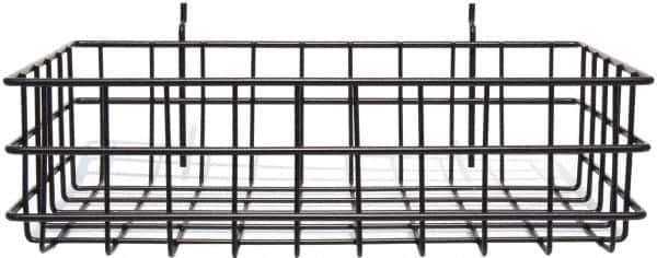 Marlin Steel Wire Products - 8" Deep, Rectangular Steel Peg Board/Slatwall Basket - 1-3/8" Perforation, 14" Wide x 4" High - Apex Tool & Supply