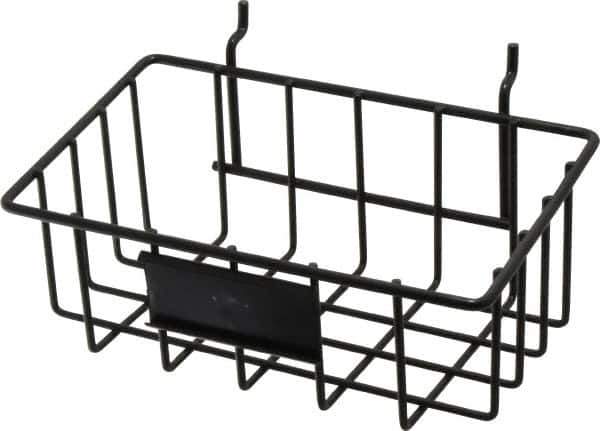 Marlin Steel Wire Products - 4-7/8" Deep, Rectangular Steel Peg Board/Slatwall Basket - 1-3/8" Perforation, 8-3/8" Wide x 3-3/8" High - Apex Tool & Supply