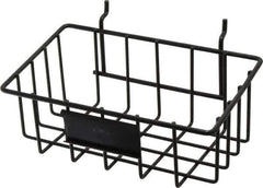 Marlin Steel Wire Products - 4-7/8" Deep, Rectangular Steel Peg Board/Slatwall Basket - 1-3/8" Perforation, 8-3/8" Wide x 3-3/8" High - Apex Tool & Supply