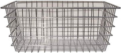Marlin Steel Wire Products - 16" Deep, Rectangular Steel Wire Basket - 1-3/8" Perforation, 24" Wide x 10" High - Apex Tool & Supply