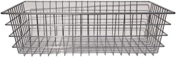 Marlin Steel Wire Products - 18" Deep, Rectangular Steel Wire Basket - 1-3/8" Perforation, 28" Wide x 8" High - Apex Tool & Supply