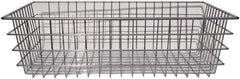 Marlin Steel Wire Products - 18" Deep, Rectangular Steel Wire Basket - 1-3/8" Perforation, 28" Wide x 8" High - Apex Tool & Supply
