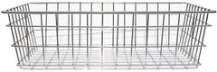 Marlin Steel Wire Products - 18" Deep, Rectangular Steel Wire Basket - 1-3/8" Perforation, 24" Wide x 8" High - Apex Tool & Supply