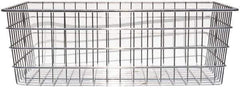 Marlin Steel Wire Products - 14" Deep, Rectangular Steel Wire Basket - 1-3/8" Perforation, 20" Wide x 6" High - Apex Tool & Supply