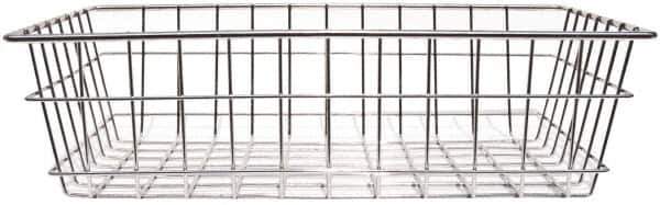 Marlin Steel Wire Products - 12" Deep, Rectangular Steel Wire Basket - 1-3/8" Perforation, 18" Wide x 5" High - Apex Tool & Supply