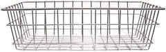 Marlin Steel Wire Products - 12" Deep, Rectangular Steel Wire Basket - 1-3/8" Perforation, 18" Wide x 5" High - Apex Tool & Supply