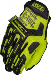 Mechanix Wear - Size L Synthetic Leather/TPR Anti-Vibration/Impact Protection Work Gloves - Uncoated, Hook & Loop Cuff, Full Fingered, Hi-Vis Yellow, Paired - Apex Tool & Supply