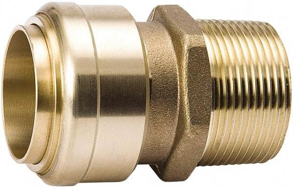 Value Collection - 1" Outside Diam, 1 NPT, Brass Push-to-Connect Tube Male Connector - 200 Max psi, Tube to Male NPT Connection, EPDM O-Ring, Lead-Free - Apex Tool & Supply
