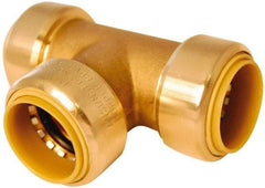 Value Collection - 3/4 x 1/2 x 3/4" Outside Diam, 7/8 Standard, Brass Push-to-Connect Tube Union Tee - 200 Max psi, Tube to Tube Connection, EPDM O-Ring, Lead-Free - Apex Tool & Supply