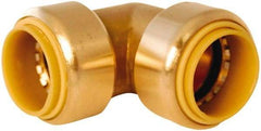 Value Collection - 1/2" Tube OD, 5/8 Standard Lead Free Brass Push-to-Connect Tube Union Elbow - Tube to Tube Connection, 200 Max psi, EPDM O-Ring - Apex Tool & Supply