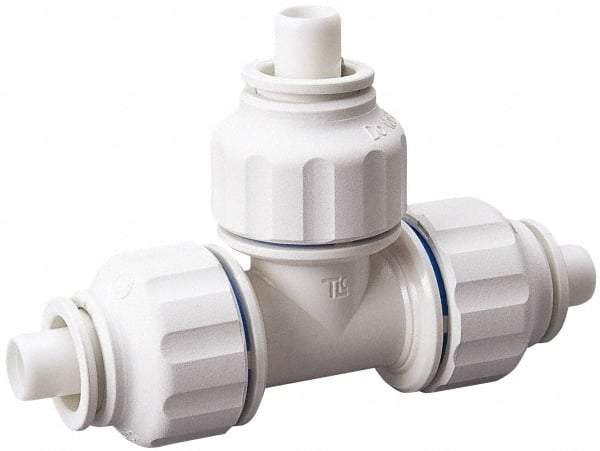 Value Collection - 1/2 x 1/2 x 1/8" OD, Polysulfone Push-to-Connect Union Tee - 250 Max psi, White - Apex Tool & Supply