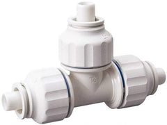 Value Collection - 1/2 x 1/2 x 1/8" OD, Polysulfone Push-to-Connect Union Tee - 250 Max psi, White - Apex Tool & Supply