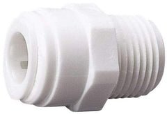 Value Collection - 3/8" OD, 1/2 Thread, Polysulfone Push-to-Connect Male Connector - 250 Max psi, White - Apex Tool & Supply