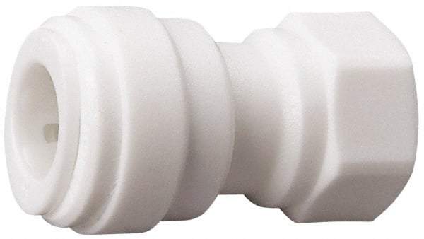 Value Collection - 3/8" OD, 1/4 Thread, Polysulfone Push-to-Connect Female Connector - 250 Max psi, White - Apex Tool & Supply