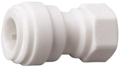 Value Collection - 3/8" OD, 1/4 Thread, Polysulfone Push-to-Connect Female Connector - 250 Max psi, White - Apex Tool & Supply