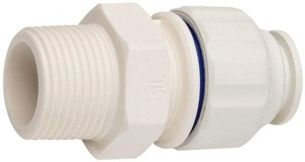 Value Collection - 1/2" OD, 3/4 Thread, Polysulfone Push-to-Connect Male Connector - 250 Max psi, White - Apex Tool & Supply