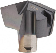 Iscar - Series ICP, 0.902" Diam Grade IC908 140° Replaceable Drill Tip - Carbide, TiAlN Finish, 22 Seat Size, Through Coolant - Apex Tool & Supply
