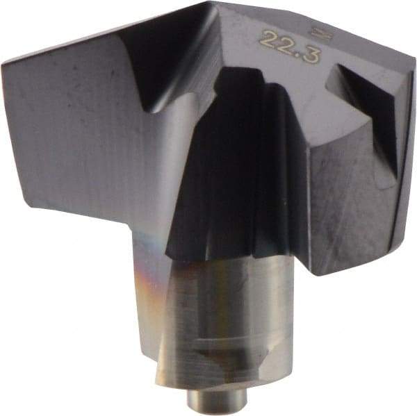 Iscar - Series ICM, 0.878" Diam Grade IC908 140° Replaceable Drill Tip - Carbide, TiAlN Finish, 22 Seat Size, Through Coolant - Apex Tool & Supply