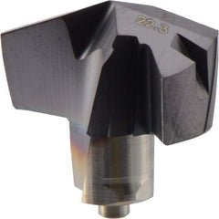 Iscar - Series ICM, 0.878" Diam Grade IC908 140° Replaceable Drill Tip - Carbide, TiAlN Finish, 22 Seat Size, Through Coolant - Apex Tool & Supply