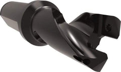 Allied Machine and Engineering - Series 24, 24 to 26mm Diam, 1" Diam Straight Shank with Flange, Helical Flute Spade Drill - 1-1/8" Max Depth, 2-17/32" Body Length, 4-13/16" OAL, Short Length, Through Coolant - Apex Tool & Supply