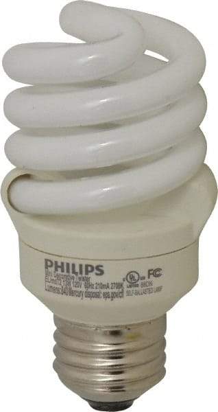 Philips - 13 Watt Fluorescent Residential/Office Medium Screw Lamp - 2,700°K Color Temp, 900 Lumens, 120 Volts, EL/mDT, 10,000 hr Avg Life - Apex Tool & Supply