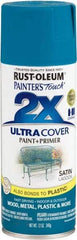 Rust-Oleum - Lagoon (Color), Satin, Enamel Spray Paint - 8 Sq Ft per Can, 12 oz Container, Use on Multipurpose - Apex Tool & Supply