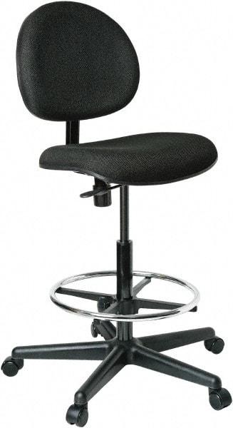 Bevco - 21 to 31" High Adjustable Height Swivel Stool - 27" Wide x 27" Deep, 100% Olefin Seat, Black - Apex Tool & Supply