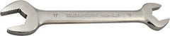 Paramount - 16mm x 17mm Standard Open End Wrench - 7-9/32" OAL, Double End, Full Polish Finish, 15° Head Angle - Apex Tool & Supply