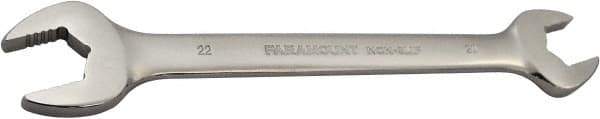 Paramount - 20mm x 22mm Standard Open End Wrench - 10" OAL, Double End, Full Polish Finish, 15° Head Angle - Apex Tool & Supply